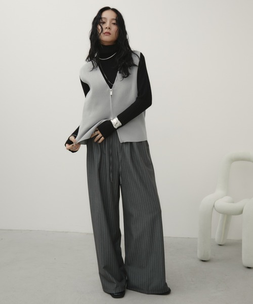 セール】ZIPリブニットベスト【オールシーズン着用可能