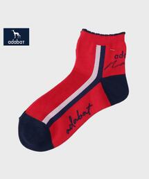 ◆【新レーベル ADABAT NAVY】サイドラインショートソックス