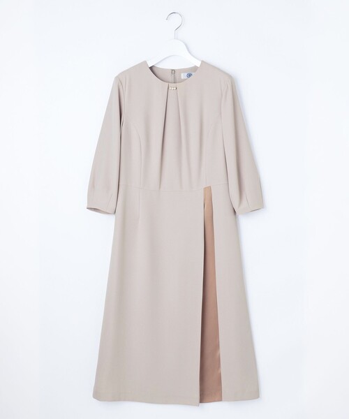 J.PRESS（ジェイプレス）の「【洗える】ストレッチバックサテンジョーゼット Aライン ワンピース（ワンピース・レディース・ブラック系/ベージュ系・T13/T15）」の5枚目の写真