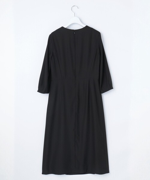 J.PRESS（ジェイプレス）の「【洗える】ストレッチバックサテンジョーゼット Aライン ワンピース（ワンピース・レディース・ブラック系/ベージュ系・T13/T15）」の7枚目の写真