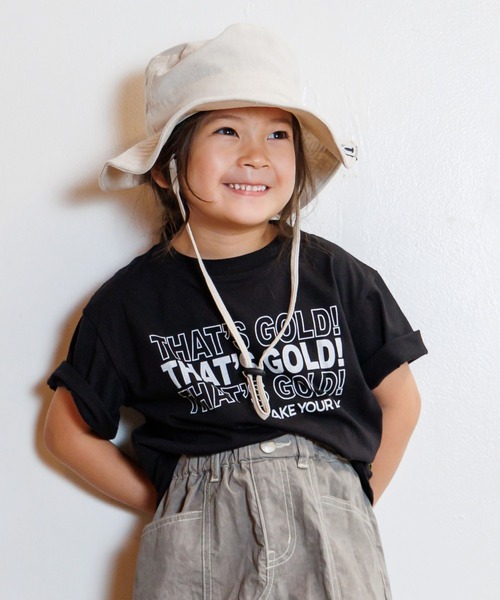 MAKE YOUR DAY（メイクユアデイ）の「GOLDGOLDGOLD半袖Tシャツ■80～140cm（Tシャツ/カットソー・キッズ・ブラック/ライム・140/90/80/100/110/120/130）」の4枚目の写真