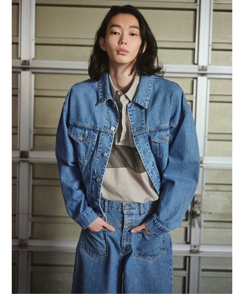 セール】TUCKED DETAIL DENIM JACKET（デニムジャケット