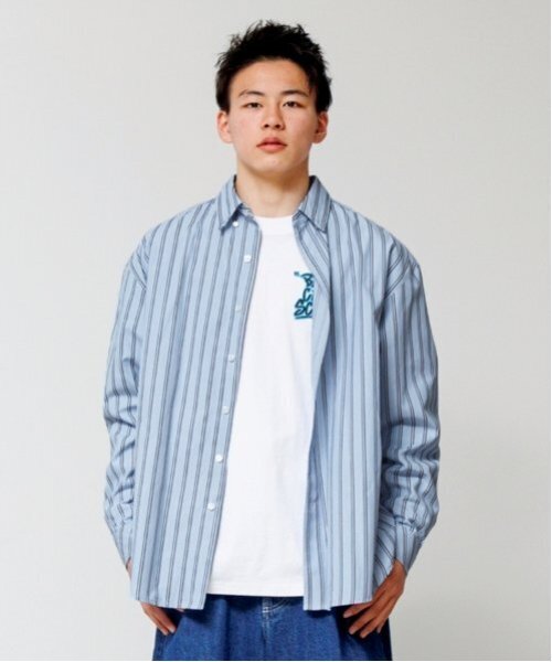 GLAZOS（グラソス）の「【大人向けサイズあり】アソート・ボタンダウン長袖シャツ（シャツ/ブラウス・キッズ・グレー/ブルー/ライトグレー/ブラック・M/S/LL/L）」の4枚目の写真