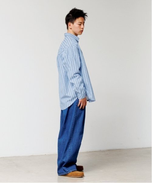GLAZOS（グラソス）の「【大人向けサイズあり】アソート・ボタンダウン長袖シャツ（シャツ/ブラウス・キッズ・グレー/ブルー/ライトグレー/ブラック・M/S/LL/L）」の22枚目の写真