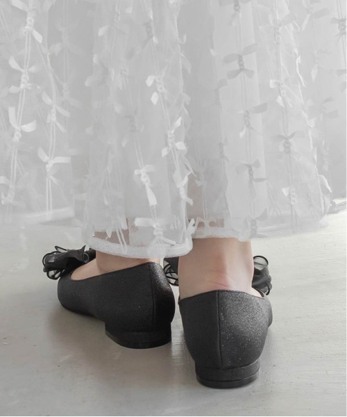 RANDA（ランダ）の「2WAY リボンラメフラットパンプス（パンプス