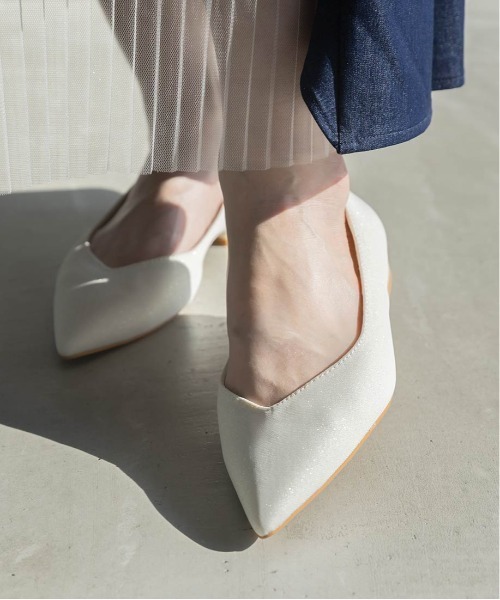 RANDA（ランダ）の「2WAY リボンラメフラットパンプス（パンプス