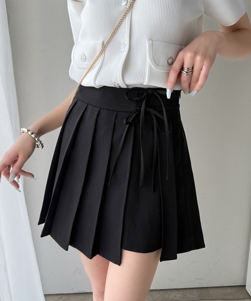 セール】【mily bilet】大人の可愛さを演出。ダブルリボンプリーツ使い