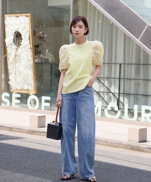 ELFRANK(エルフランク)の「ボリュームスリーブカットソー(Tシャツ/カットソー・レディース・イエロー/オフホワイト/ブラック・FREE)」の8枚目の写真