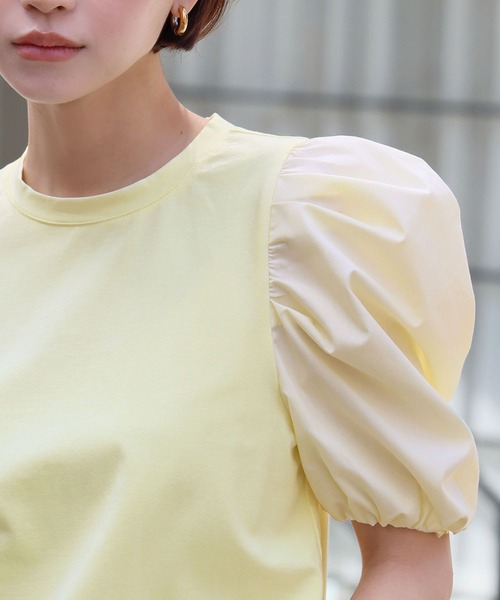 ELFRANK(エルフランク)の「ボリュームスリーブカットソー(Tシャツ/カットソー・レディース・イエロー/オフホワイト/ブラック・FREE)」の10枚目の写真