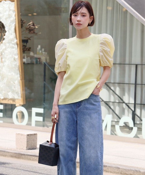 ELFRANK(エルフランク)の「ボリュームスリーブカットソー(Tシャツ/カットソー・レディース・イエロー/オフホワイト/ブラック・FREE)」の11枚目の写真
