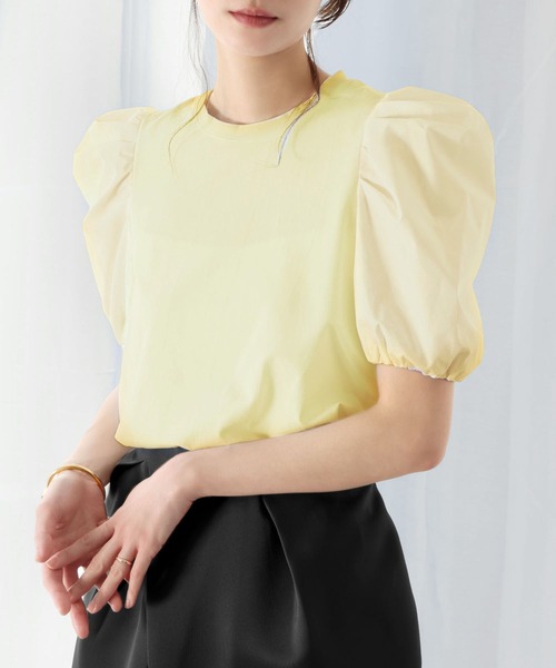 ELFRANK(エルフランク)の「ボリュームスリーブカットソー(Tシャツ/カットソー・レディース・イエロー/オフホワイト/ブラック・FREE)」の19枚目の写真