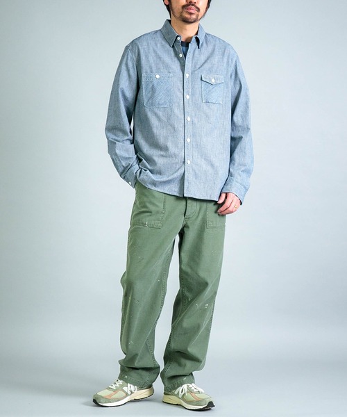 OMNIGOD（オムニゴッド）の「[OMNIGOD mens / オムニゴッド] ALEX MILL×OMNIGOD インディゴチェック ユーティリティーワークシャツ（シャツ/ブラウス・メンズ・インディゴブルー・S/M/L）」の3枚目の写真