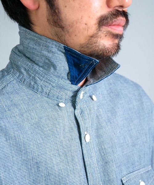 OMNIGOD（オムニゴッド）の「[OMNIGOD mens / オムニゴッド] ALEX MILL×OMNIGOD インディゴチェック ユーティリティーワークシャツ（シャツ/ブラウス・メンズ・インディゴブルー・S/M/L）」の16枚目の写真