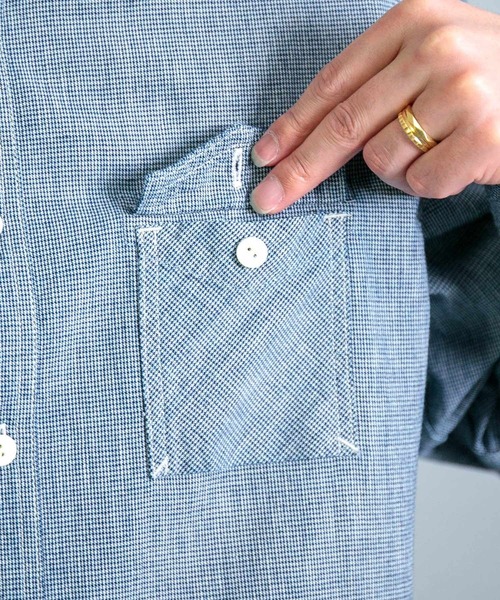 OMNIGOD（オムニゴッド）の「[OMNIGOD mens / オムニゴッド] ALEX MILL×OMNIGOD インディゴチェック ユーティリティーワークシャツ（シャツ/ブラウス・メンズ・インディゴブルー・S/M/L）」の17枚目の写真