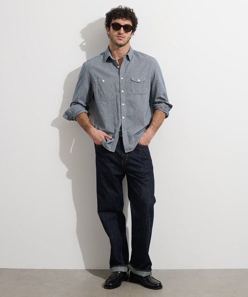 OMNIGOD（オムニゴッド）の「[OMNIGOD mens / オムニゴッド] ALEX MILL×OMNIGOD インディゴチェック ユーティリティーワークシャツ（シャツ/ブラウス・メンズ・インディゴブルー・S/M/L）」の20枚目の写真