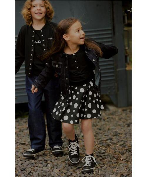 agnes b.(アニエスベー)の「キッズ デニムブルゾン(デニムジャケット・キッズ・ブルー系その他・4YEAR/6YEAR/8YEAR/10YEAR/12YEAR)」の3枚目の写真