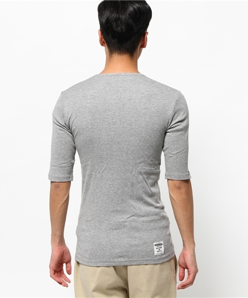 JACKROSE（ジャックローズ）の「【超長綿】Uネック5分袖Tシャツ（Tシャツ/カットソー・メンズ・ブラック/ワイン/ホワイト/グレー・XL/M/L）」の6枚目の写真