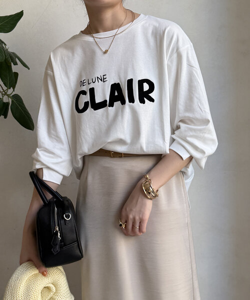 DouDou(ドゥドゥ)の「【WEB限定】CLAIRハンドロゴロンTEE(Tシャツ/カットソー・レディース・オフホワイト/ネイビー/ブラック・FREE)」の10枚目の写真