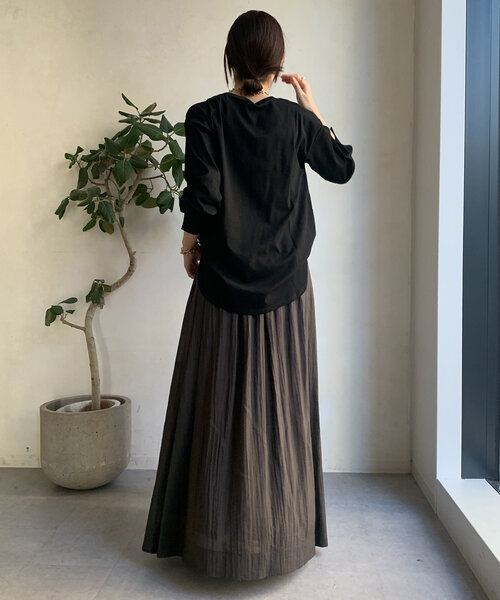 DouDou(ドゥドゥ)の「【WEB限定】CLAIRハンドロゴロンTEE(Tシャツ/カットソー・レディース・オフホワイト/ネイビー/ブラック・FREE)」の17枚目の写真