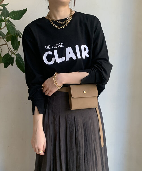 DouDou(ドゥドゥ)の「【WEB限定】CLAIRハンドロゴロンTEE(Tシャツ/カットソー・レディース・オフホワイト/ネイビー/ブラック・FREE)」の18枚目の写真