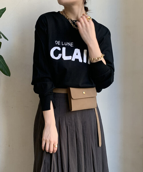 DouDou(ドゥドゥ)の「【WEB限定】CLAIRハンドロゴロンTEE(Tシャツ/カットソー・レディース・オフホワイト/ネイビー/ブラック・FREE)」の19枚目の写真