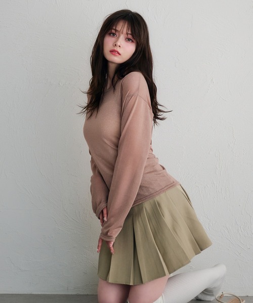 fupel（フぺル）の「2way lame sheer ribbon tops / 2wayラメシアーリボントップス（Tシャツ/カットソー・レディース・ブルー/ピンク・FREE）」の11枚目の写真