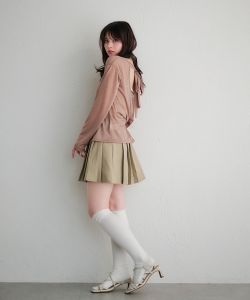 fupel（フぺル）の「2way lame sheer ribbon tops / 2wayラメシアーリボントップス（Tシャツ/カットソー・レディース・ブルー/ピンク・FREE）」の15枚目の写真