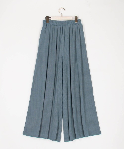 NICOLE white（ニコルホワイト）の「ランダムリブワイドパンツ（その他パンツ・レディース・ブラック/サックスブルー/カーキ/グリーン/レッド・FREE）」の15枚目の写真