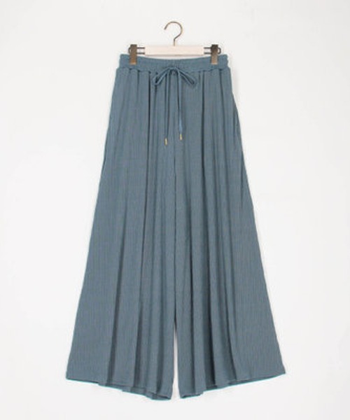 NICOLE white（ニコルホワイト）の「ランダムリブワイドパンツ（その他パンツ・レディース・ブラック/サックスブルー/カーキ/グリーン/レッド・FREE）」の16枚目の写真