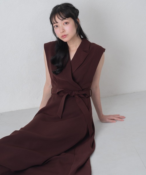 MISCH MASCH（ミッシュマッシュ）の「新色追加 ZOZO限定 テーラードカラーフレアワンピース（ワンピース・レディース・ネイビー/アイボリー/ブラウン・ﾌﾘ-）」の20枚目の写真