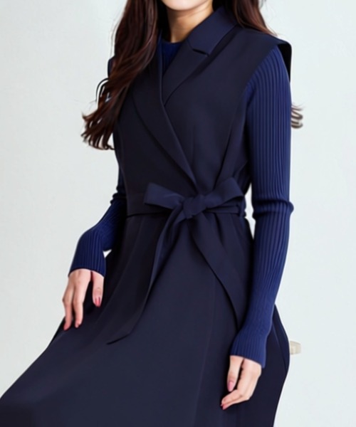 MISCH MASCH（ミッシュマッシュ）の「新色追加 ZOZO限定 テーラードカラーフレアワンピース（ワンピース・レディース・ネイビー/アイボリー/ブラウン・ﾌﾘ-）」の16枚目の写真