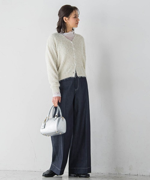 LAUTREAMONT(ロートレアモン)の「フェザーニットカーディガン≪手洗い可能≫(カーディガン/ボレロ・レディース・オフホワイト/ブラック・9号)」の15枚目の写真