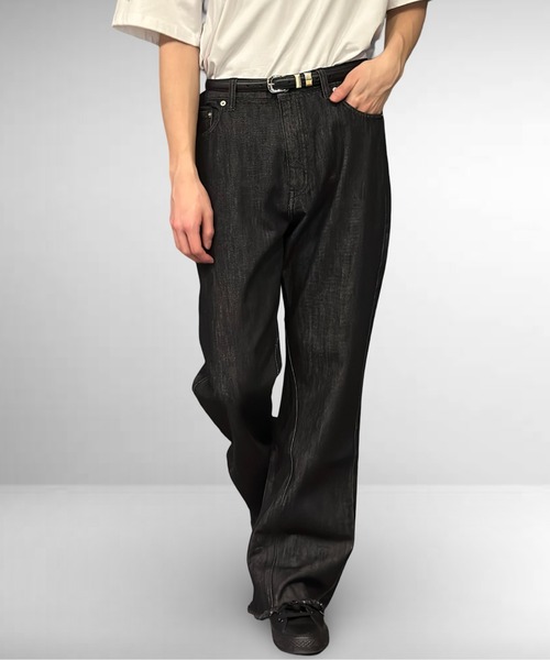 Burner（バーナー）の「ストレートフレアデニムパンツ（デニムパンツ・メンズ・ブラック/インディゴブルー/キナリ・マルチサイズ）」の3枚目の写真