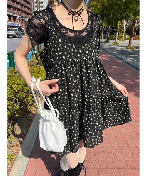 litmusミニワンピース litmus ミニワンピース ドットシアーキャミミニワンピース