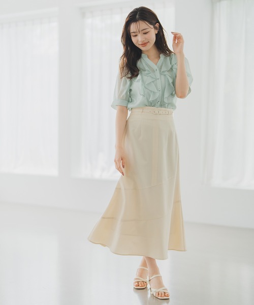 セール】新色追加 2025新作 ラッフルシアーブラウス（シャツ/ブラウス