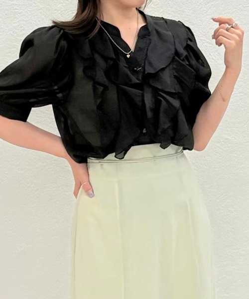 セール】新色追加 2025新作 ラッフルシアーブラウス（シャツ/ブラウス