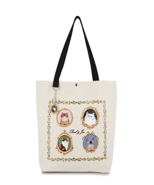 Paul & Joe 猫イラスト かごバッグ トート Paul & Joe 猫イラスト かご