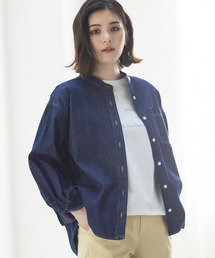 バンドカラーデニムシャツ【追加生産】