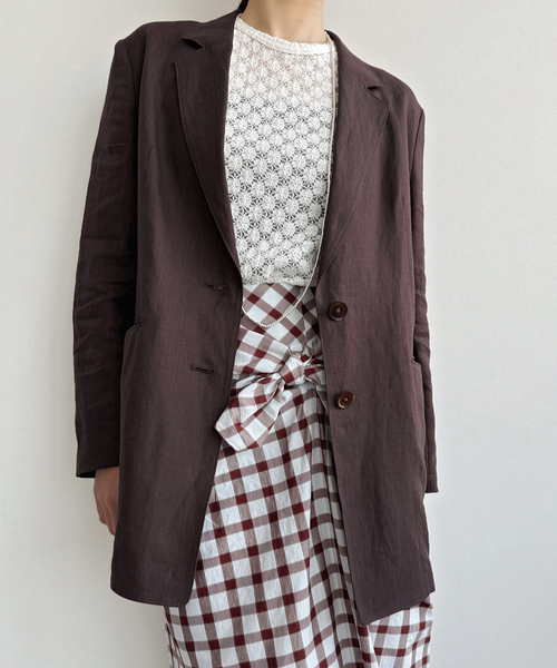 IENA（イエナ）の「ウォッシャブル ソフトリネン2Bジャケット