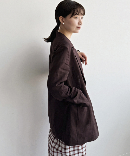 IENA（イエナ）の「ウォッシャブル ソフトリネン2Bジャケット