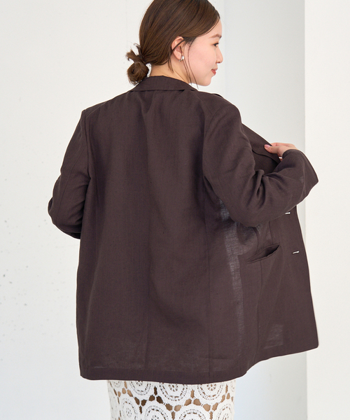 IENA（イエナ）の「ウォッシャブル ソフトリネン2Bジャケット