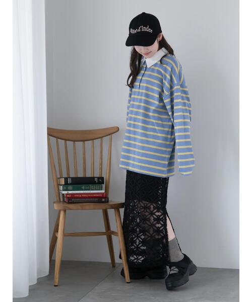 ehka sopo(エヘカソポ)の「オーバーサイズラガーシャツ(Tシャツ/カットソー・レディース・ネイビー/ピンク/サックスブルー/オフホワイト・F)」の13枚目の写真