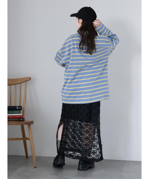 ehka sopo(エヘカソポ)の「オーバーサイズラガーシャツ(Tシャツ/カットソー・レディース・ネイビー/ピンク/サックスブルー/オフホワイト・F)」の14枚目の写真