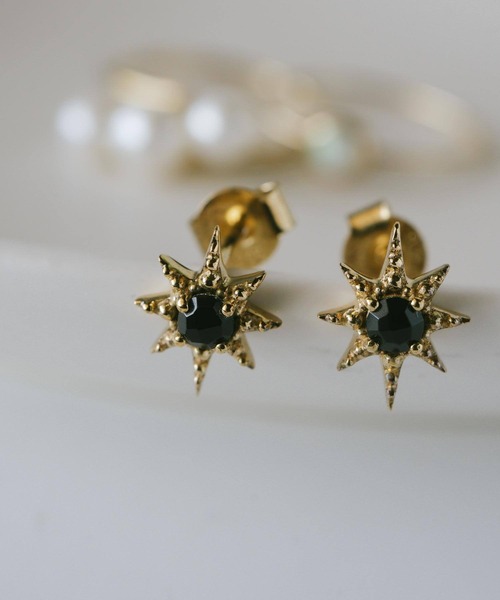 ピアス 金属アレルギー対応 シルバー925 ゴールド ブラックオニキス 星