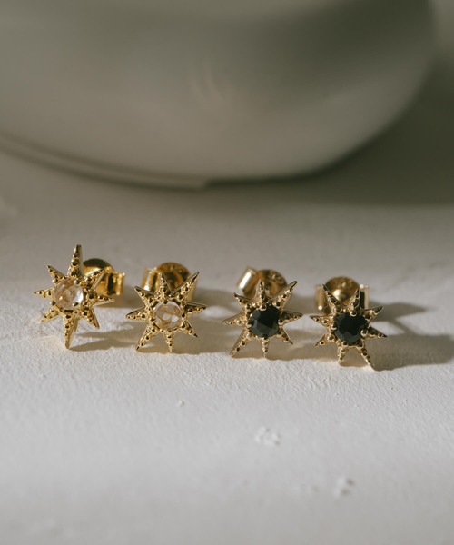 ピアス 金属アレルギー対応 シルバー925 ゴールド ブラックオニキス 星