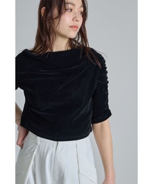 シアーベロアオフショルTシャツ