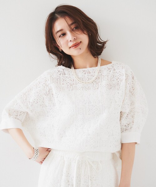 UNTITLED - UNTITLED★トップスブラウス ◇【ゆったりシルエット／柄ブラウス】パイピングデザイン