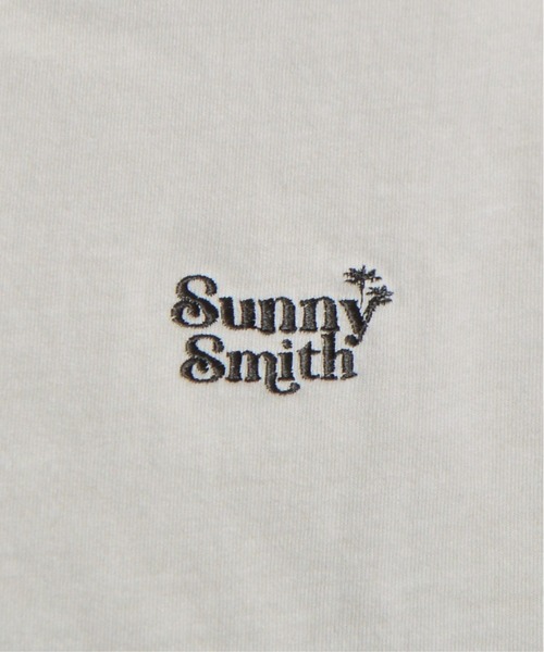 tシャツ 「SUNNY SMITH」ヤシの木ロゴ ワンポイント刺繍ピグメント加工ロングスリーブTシャツ レディース メンズ Sunny Smith tシャツ Sunnysmith ヤシの木ロゴ ワンポイント刺繍
