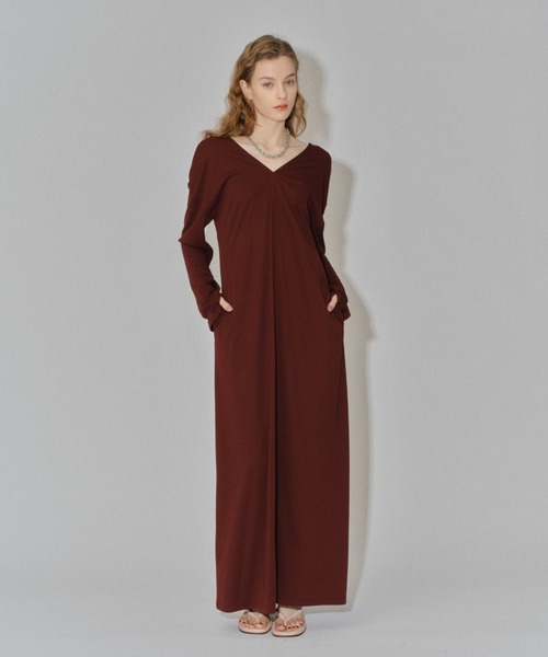 ワンピース Matteau V-neck dress V-neck midi dress (MATTEAU/ワンピース・ドレス