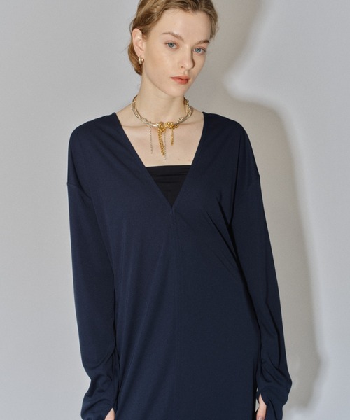 yae(ヤエ)の「2way V-neck dress /2wayVネックドレス(ワンピース・レディース・ボルドー/ブラック/ネイビー・36/38)」の6枚目の写真